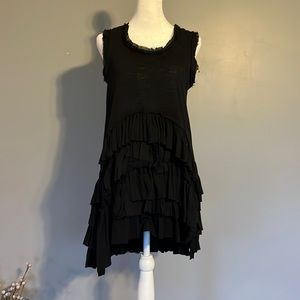 Ciel USA Black Tank Top with Ruffle Detail, Size Medium